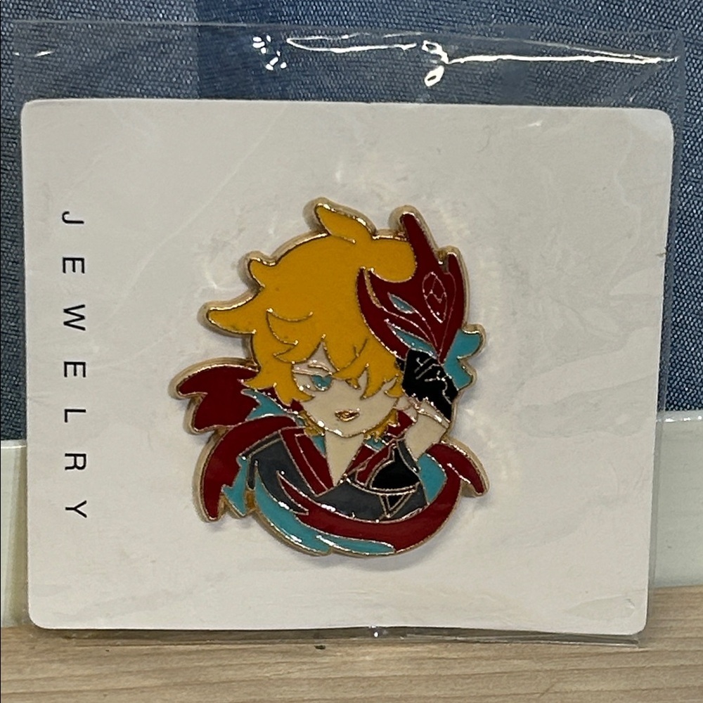 Anime Game Genshin Impact Tartaglia Pin Brooch Cosplay Alloy Badge